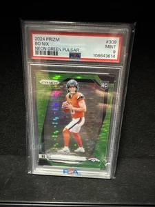 PSA 9 - 2024 Panini Prizm Neon Green Pulsar: Bo Nix 309 RC Rookie - Picture 1 of 2