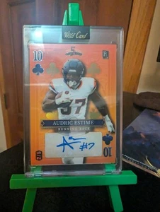 2023 Wild Card 5-Card Draw Audric Estime 10 of Clubs w Foil Auto /5 - Bild 1 von 1