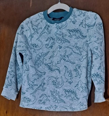 Monoprix Paris Boys Velour Dinosaur Print Pajama top sz 4 yrs - Image 1 of 4