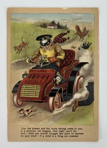 Antique Print McLoughlin & Bros. “Reckless Driver Masked Chauffeur” 6x4 Inches - Picture 1 of 4