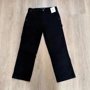Abercrombie Fitch Jeans Mens Black Denim Pants Baggy Carpenter Hammer NWT - Picture 1 of 16