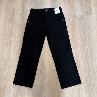 Abercrombie Fitch Jeans Mens Black Denim Pants Baggy Carpenter Hammer NWT - Image 1 of 4