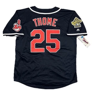 Jim Thome 1995 Cleveland Indians Alt Navy Blue World Series Jersey Men’s Large - Picture 1 of 3
