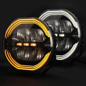 Pair 9inch Round 360-PRO LED Work Lights Spot DRL Driving Lamp Offroad Truck SUV - Picture 1 of 16