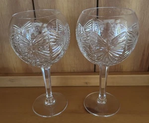 (2) WATERFORD MILLENNIUM CRYSTAL TOASTING BALLOON WINE “HAPPINESS” 8” - Picture 1 of 3