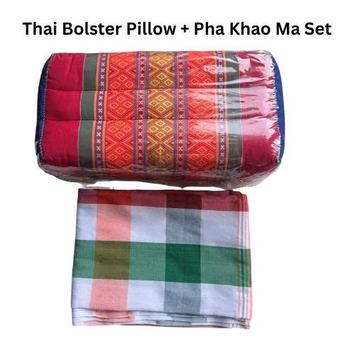 Juego de almohada tradicional tailandesa hecha a mano Pha Kao Ma recuerdo de yoga vintage Foto 1 de 4