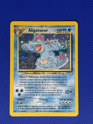 Pokemon “Aligatueur” Feraligatr French 5/111 Neo Genesis Holo Swirl Rare - Image 1 of 4