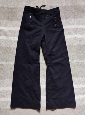 Vintage US Navy Pants Mens 30x28 Wool Bell Bottom  Sailor Cracker Jack Wide Leg - Image 1 of 4