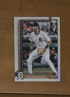 2025 Topps Update #US118 Gage Workman RC Rookie SP Rainbow Foil Detroit Tigers - Image 1 of 2