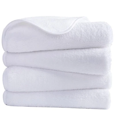 4 Pack White Quick Dry Lint Free Microfiber Hand Towel 16x30 inch Set - Image 1 of 4