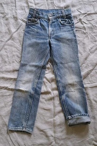 Vintage 70s 80s Levis Orange Tab Kids Toddler Denim Jeans W 22 Distressed Rare - Picture 1 of 13