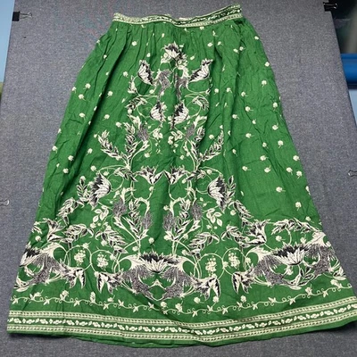 Falda para mujer Max Studio London talla M verde floral boho midi cintura elástica Foto 1 de 4