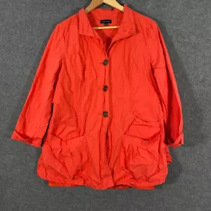 Gordon Smith Coat Womens Large Red Jacket Parka Pockets Collared Formal Ladies - Picture 1 of 13