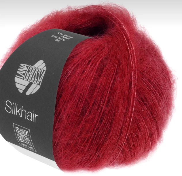 (kg/356€) Silkhair Lana Grossa 25g Fb.208 weinrot Kid Mohair Lace PORTOFREI - Bild 1 von 1