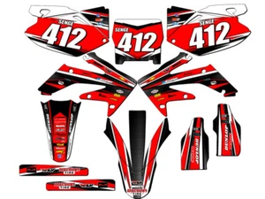 2006-2007 CRF 250 R VIGOR Red Senge Graphics Kit Compatible with Honda - Foto 1 di 10