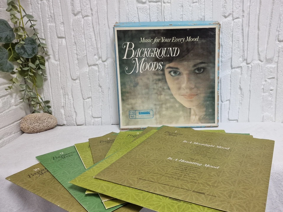 Rare 1965 Reader's Digest Background Moods 10 Vinyl Box Set - Complete & Vintage Foto 1 de 4
