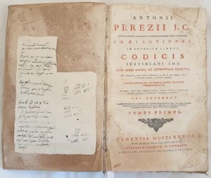 ANTONIO PEREZ PRAELECTIONES CODICIS JUSTINIANI INSTITUTIONES CODICE GIUSTINIANO - Picture 1 of 8