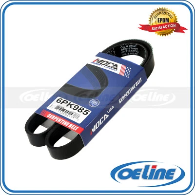 Cinturón serpentino EPDM 6PK985 AC para 03-05 Honda Civic 1,7 L gas sohc tracción delantera Foto 1 de 4