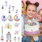 Baby Shower Cake Toppers Astronaut Figurine Space Shuttle Miniature Rocket