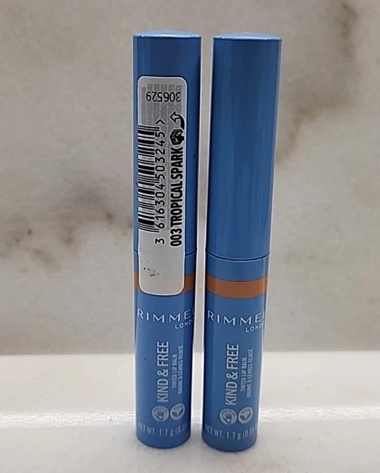 2 Rimmel Kind & Free Tinted Lip Balm, 003 Tropical Spark. - Imagem 1 de 3