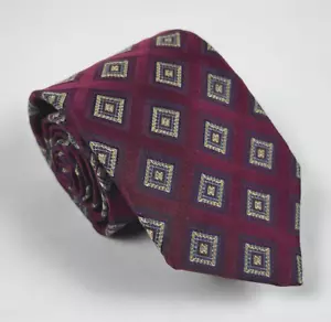 Corbata Robert Talbott Best of Class para hombre 100 % seda granate patrón geométrico - Imagen 1 de 8