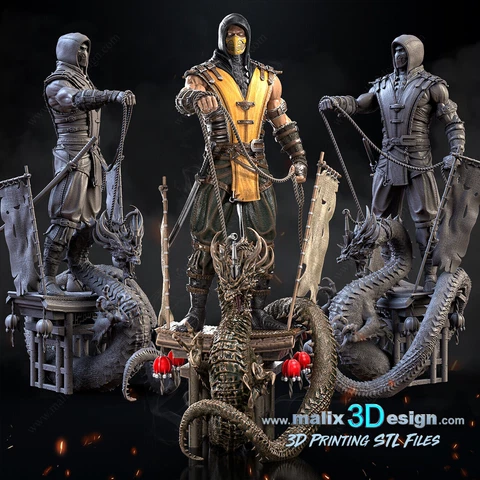 SCORPION | MORTAL KOMBAT | SANIX 3D | 1/6-1/10 | ACTION FIGURE | FAN ART |3D PRI Cover