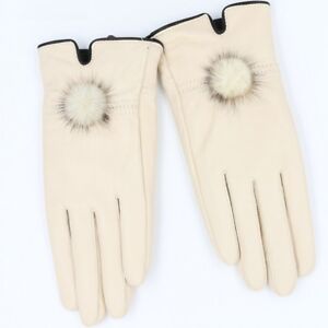 Genuine Leather Women Gloves Autumn Real Leather Fur Gloves Female Glove Mink