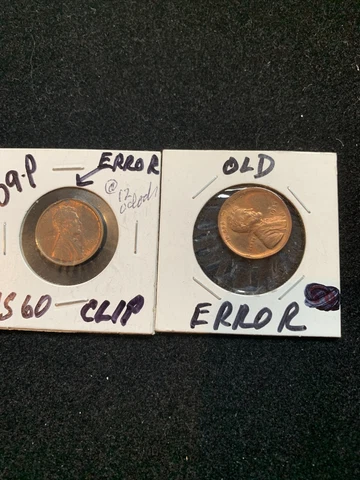 2 PC LOT ERROR 1C LINCOLN PENNIES 1909 AND 1944 Cover
