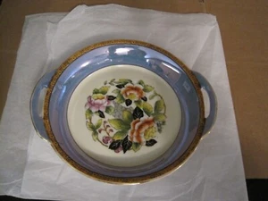 VINTAGE NORITAKE M HAND PAINTED LUSTERWARE FLORAL DESIGN BOWL WITH HANDLES - Picture 1 of 10