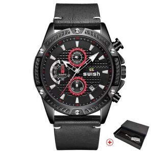 Watch Men's Wristwatch Quartz Auto Date Chronograph Big Dial Waterproof Fashion