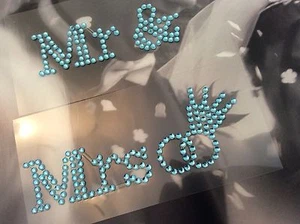 Mr and Mrs Shoe sticker wedding shoe sticker rhinestone applique Colour Choice - Picture 1 of 13