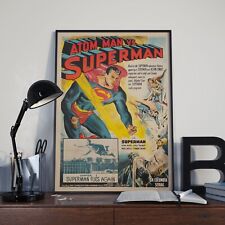 Vintage Atom Man Vs Superman Comic Book Movie Film Poster Print Picture A3 A4