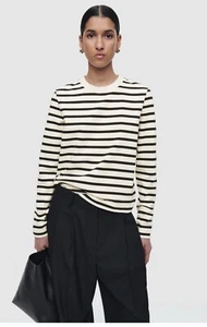 COS Maglione Camicia Donna XS Vestibilità S/M Bretone Righe Pesante Cotone Jersey - Foto 1 di 13