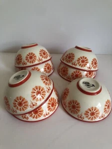 The Pioneer Woman 💐Floral 3.1-Inch Dip Bowls Condiments Orange/Red (7 bowls) - Picture 1 of 3