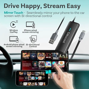2in1 Ottocast Mirror Touch Wireless Carplay Bidirectional Control Mirror Screen - Imagen 1 de 17