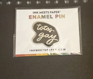 Ink Meets Paper Enamel Pin Totes Black Silver Lesbian Gay Pride LGBTQIA+ Support - Picture 1 of 1
