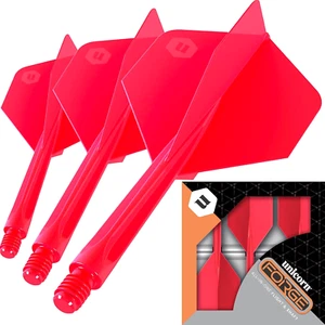 Unicorn Forge Red Dart Flights All-in-One Darts Shafts Integrated - 1 Set - Picture 1 of 5