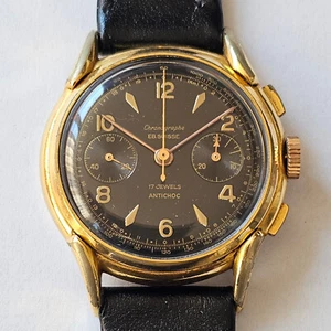 CHRONOGRAPHE-EB. SUISSE-CRONO-ANNI 50-LANDERON 48-ANSE A RAGNO-OVERSIZE (37 MM) - Picture 1 of 24