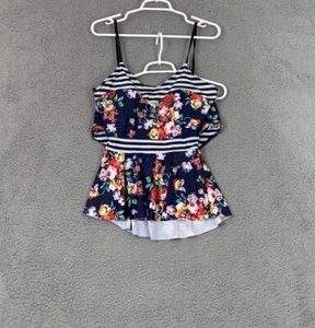 ImIdo Women's Floral & Striped Peplum Tankini Swimsuit 2 Piece Beach Summer Set - Picture 1 of 8