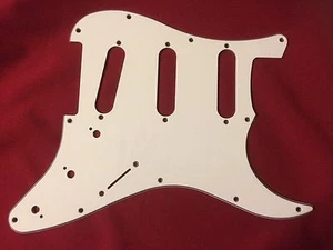 Strat 11 Hole Pick guard SSS White 3 ply Pickguard ships from USA For Autographs - Picture 1 of 2