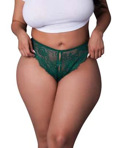 Magic Silk Queen Evermore Split Crotch Panty - Emerald - Picture 1 of 3