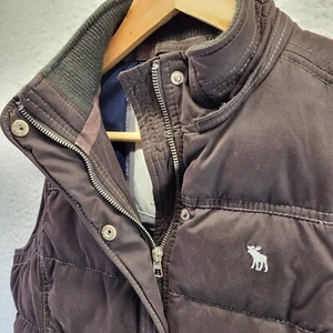 Abercrombie Fitch Vest Girls Large Goose Down Puffer Moose Retro Y2K Preppy - Picture 1 of 20