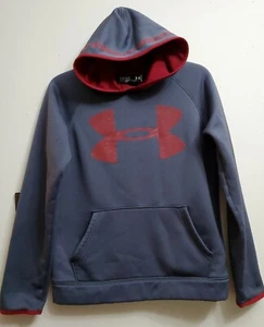 Under Armour Boys Pullover Hoodie Sweatshirt Size YLG  Cold Gear Gray - Picture 1 of 7