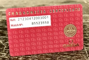 Tarjeta de certificado de cronómetro OMEGA SEAMASTER 300M buzo acero coaxial FABRICANTE DE EQUIPOS ORIGINALES/ - Imagen 1 de 5