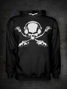 DJ HOODIE - skull and bones - Pirate Flag Parody - Hooded Tops - Mens All Sizes - Picture 1 of 6