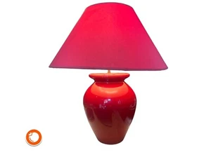 Rarissima lampada da tavolo grande anni 80 60 cm ceramica rosso bordeaux France - Foto 1 di 9