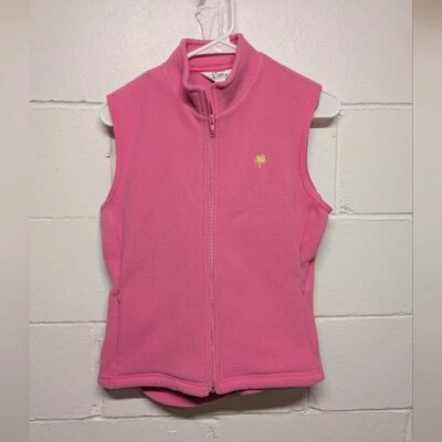 Chaleco polar LILLY PULITZER (Pequeño) rosa cremallera completa primavera verano - Silencioso lujo Foto 1 de 4