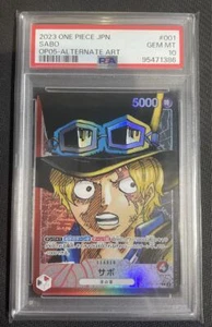 PSA 10 Sabo OP05-001 L ALT ART 2023 ONE PIECE Card Game Japanese Gem Mint - Picture 1 of 10