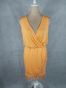 Kleid Cubus Gr. S 36 NEU orange stretch Fransen Jersey Trägerkleid casual basic - Bild 1 von 10