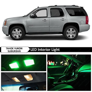 16x Green Interior LED Package Kit 2007-2014 Yukon Denali Suburban Tahoe - Picture 1 of 8